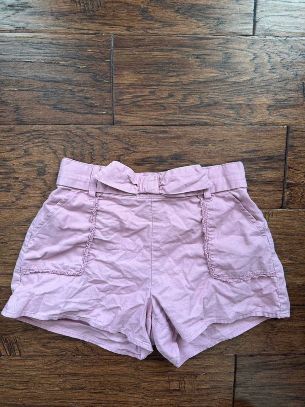 Janie and Jack Rose Pink Paperbag High-Waist Shorts